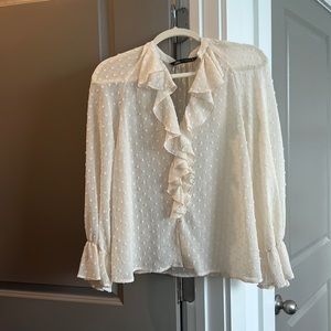 Zara ruffle detail blouse